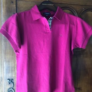 Burberry polo with traditional plaid insert